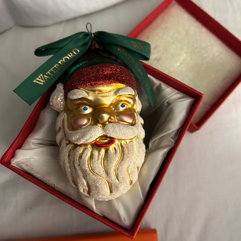 Vintage Waterford glass Santa ornament